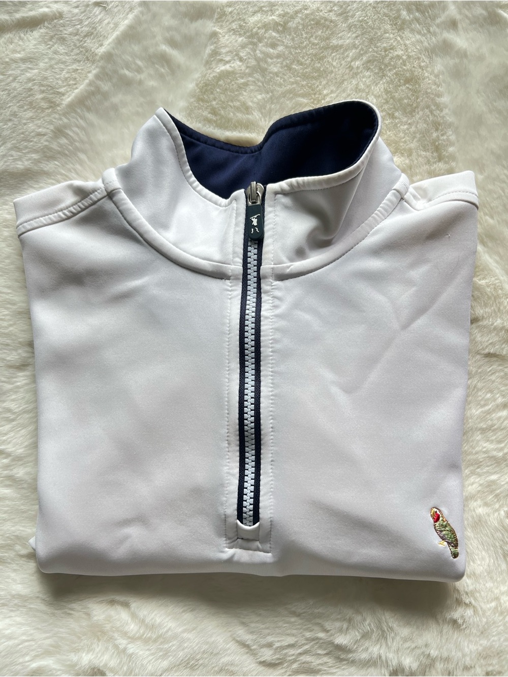 Fairway & Greene Women’s White Quarter Zip Golf Pullover Size Small Embroidered
